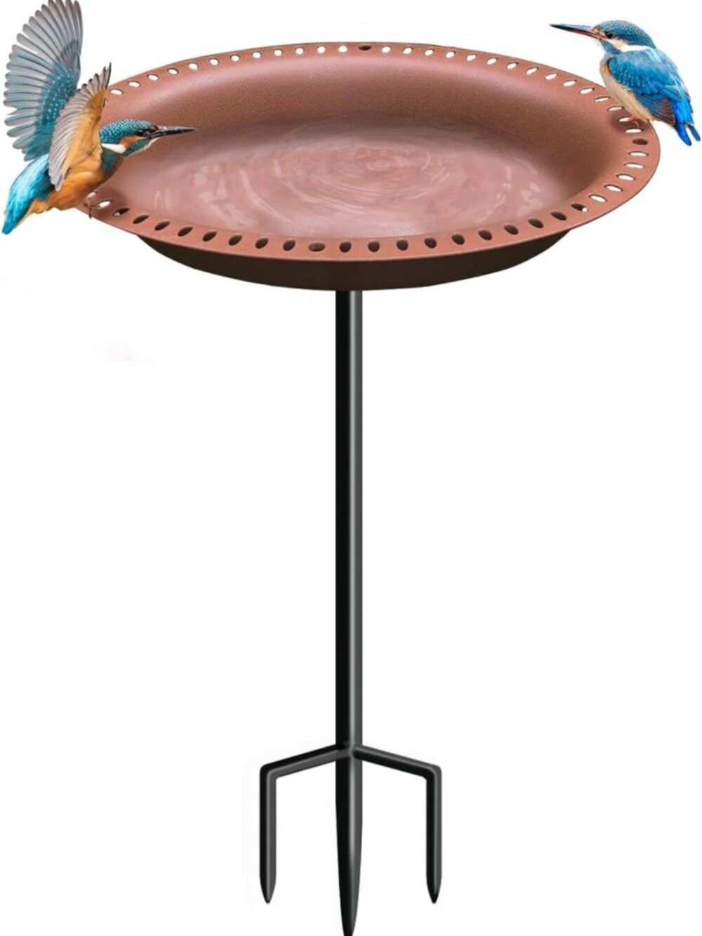 Freestanding Outdoor Bird Bath - Lightweight Antique Garden Birdbath, 28" Tall